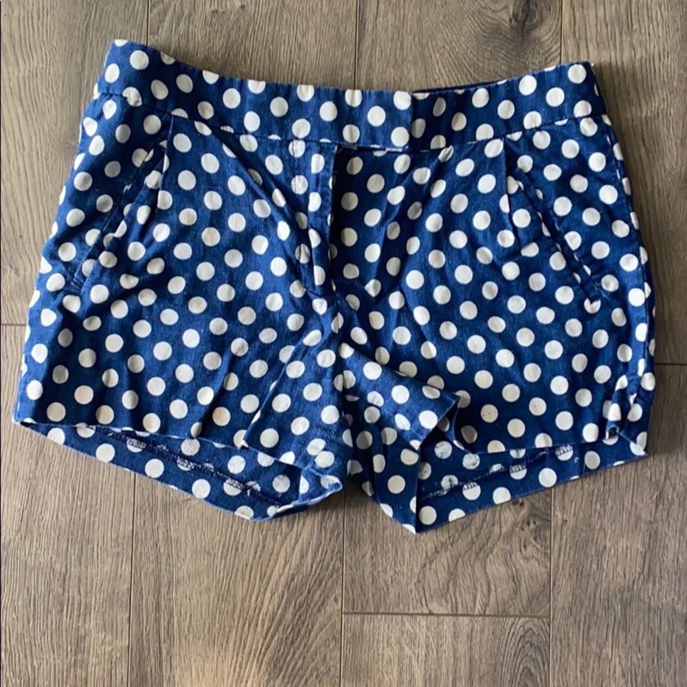 Jcrew Blue polka dot shorts